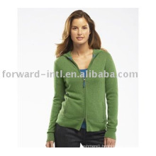 Women's Cashmere hooded cardigan